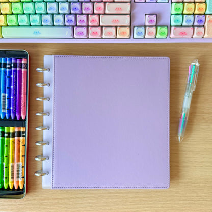 Set de 2 couvertures pastel rigides en simili cuir (avant + arrière) - Violet