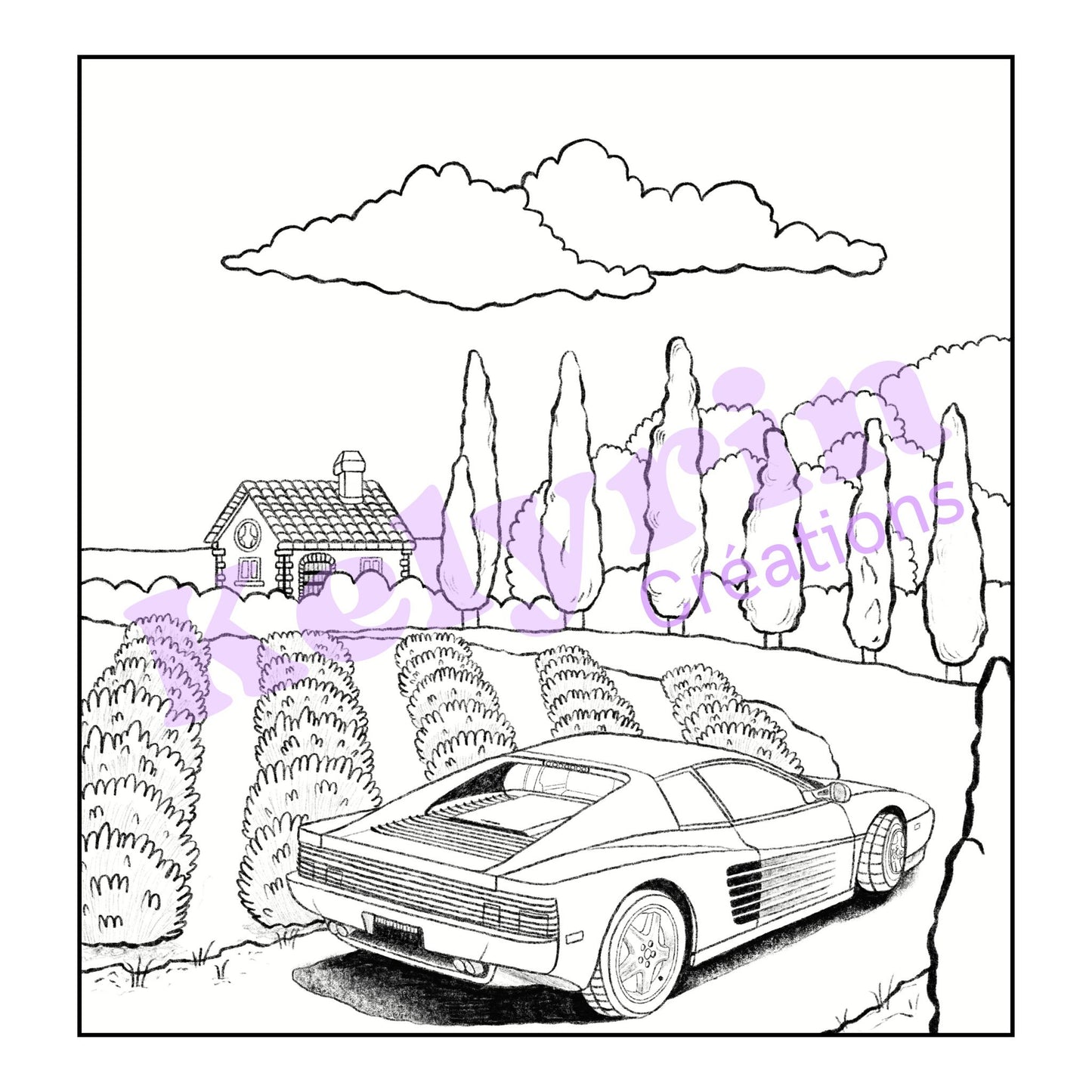 Page de coloriage - Un rêve toscan