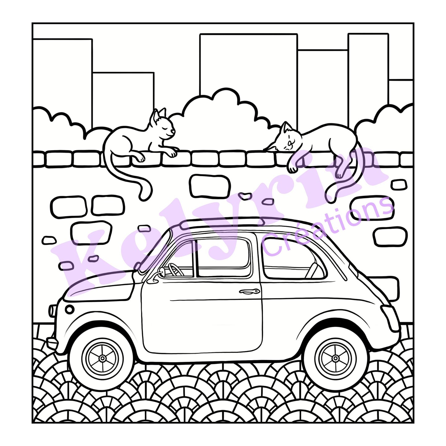 Page de coloriage - Rendez-vous sur la piazzetta