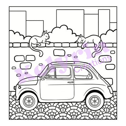 Page de coloriage - Rendez-vous sur la piazzetta