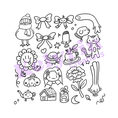 Page de coloriage - Doodles 1