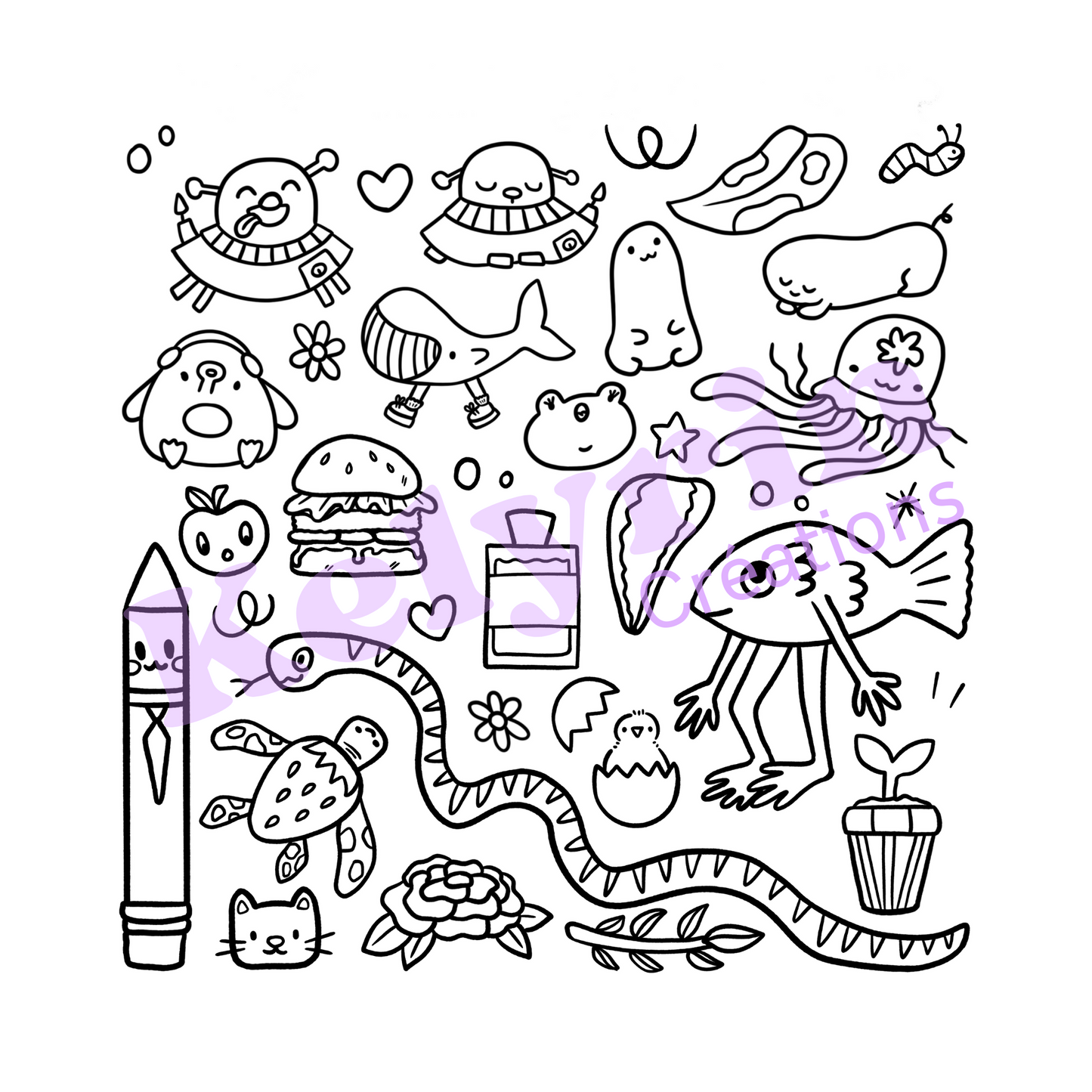 Page de coloriage - Doodles 2