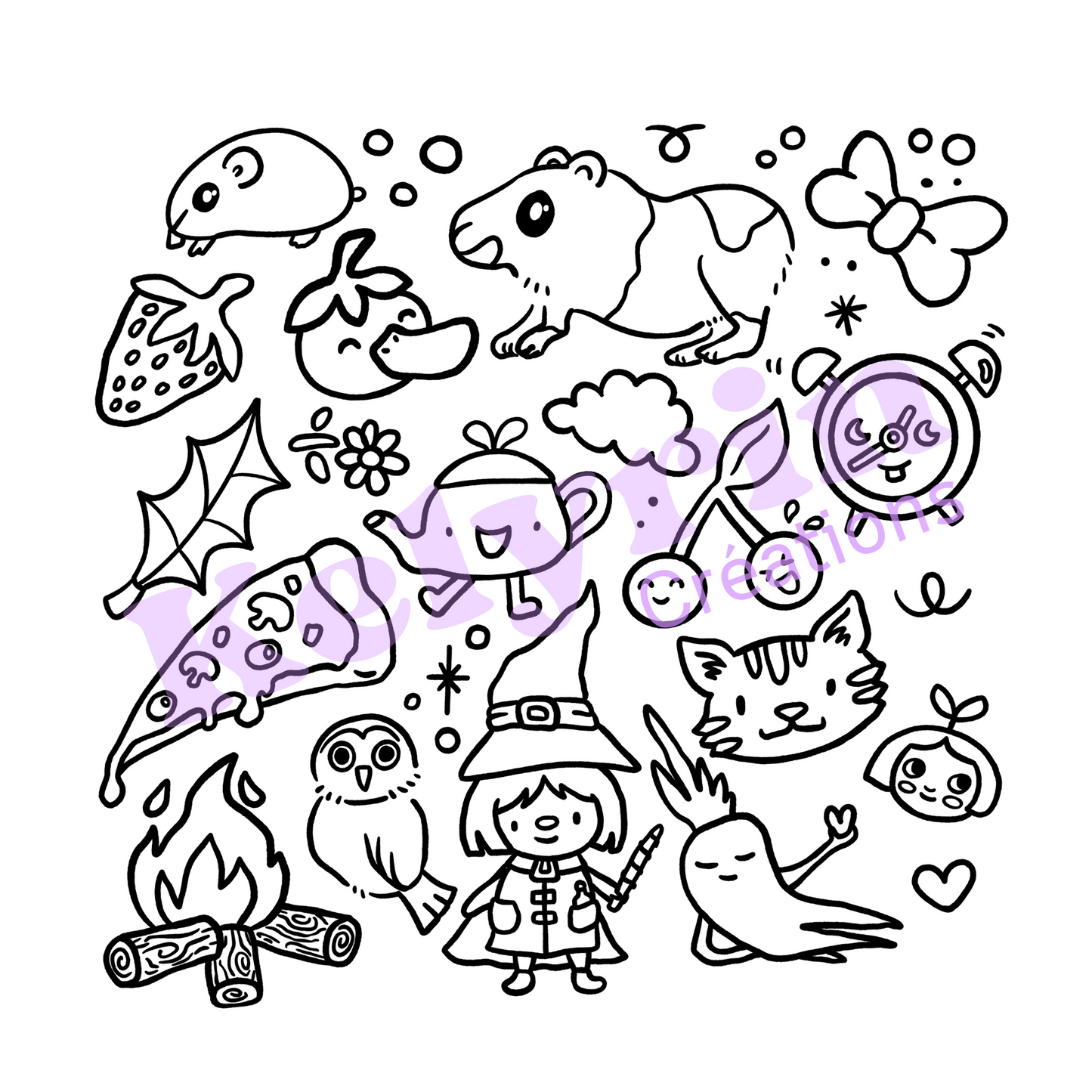 Page de coloriage - Doodles 3