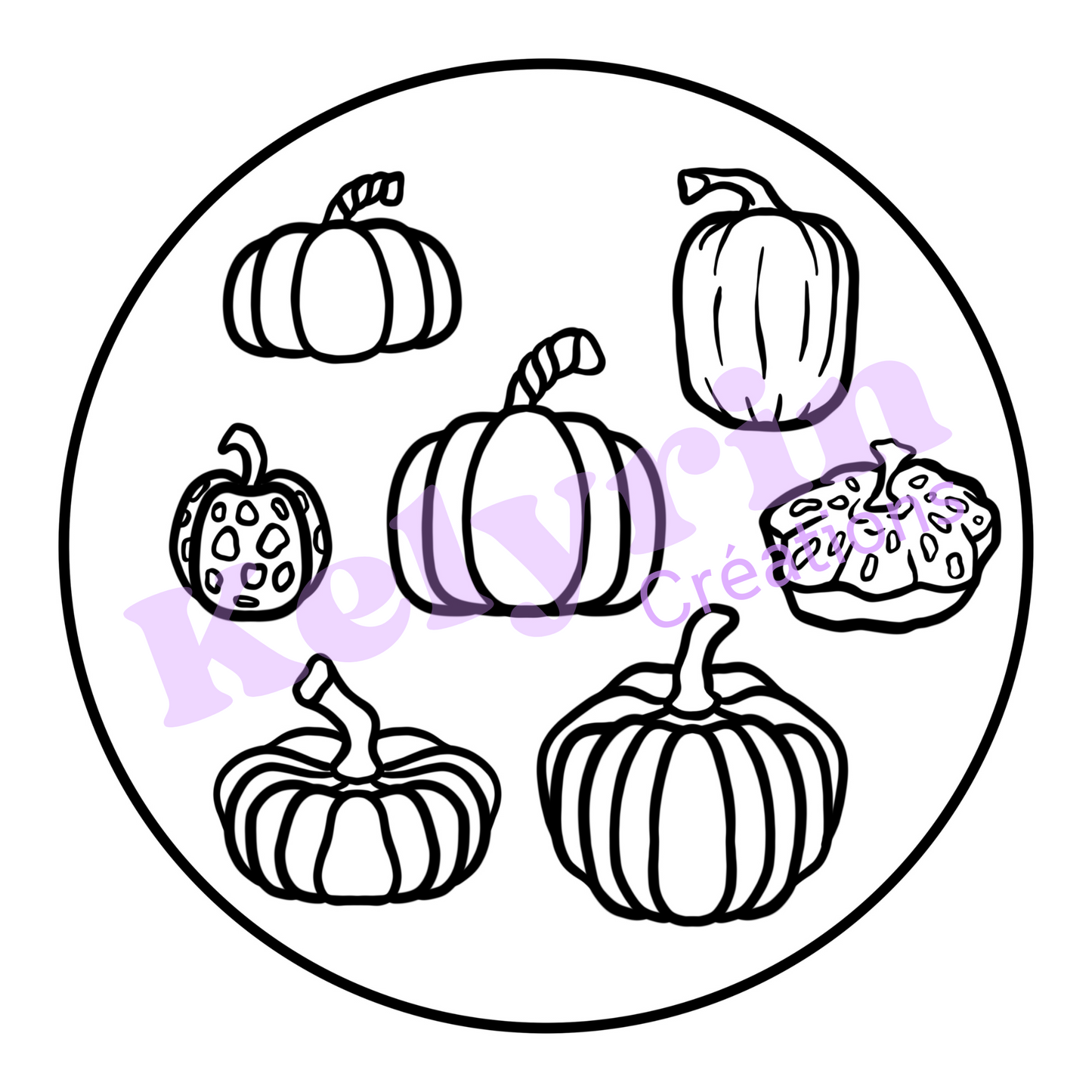 Page de coloriage - Courges et citrouilles