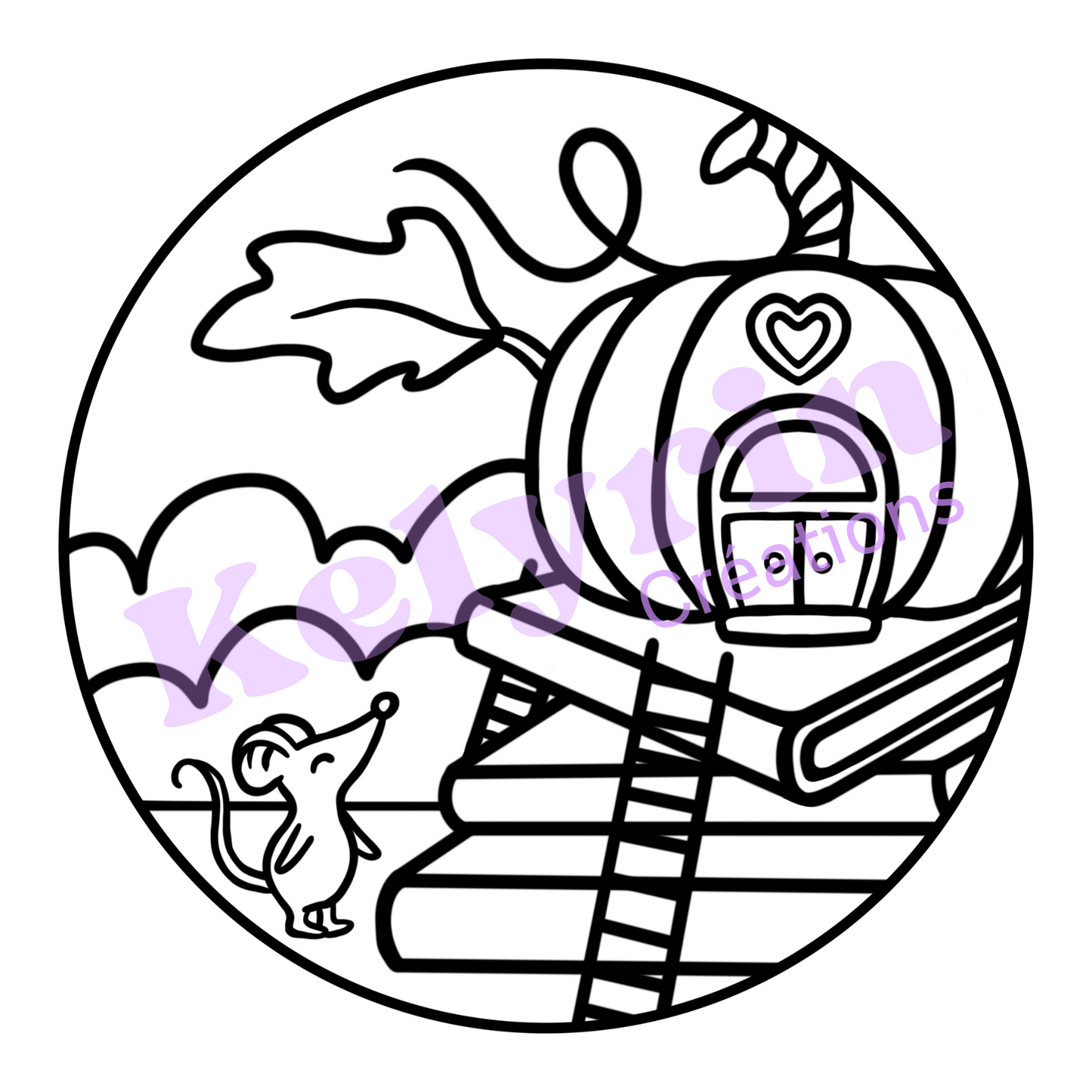 Page de coloriage - Retour à la Maison Citrouille