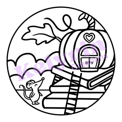 Page de coloriage - Retour à la Maison Citrouille