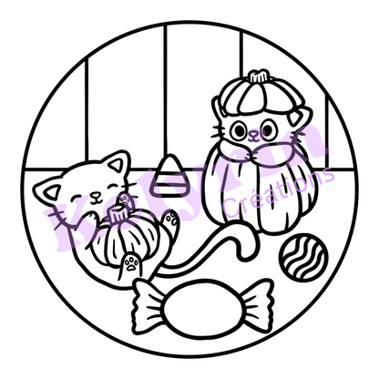 Page de coloriage - Les chats bonbons