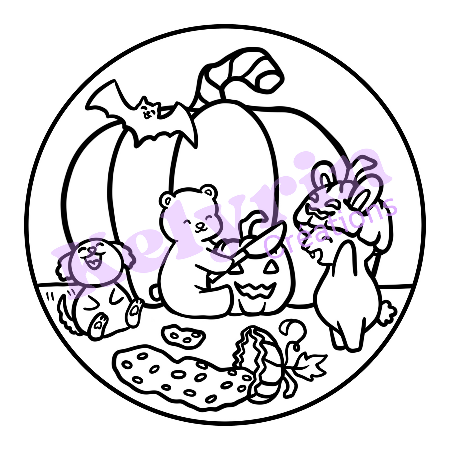 Page de coloriage - Sculptons la citrouille !