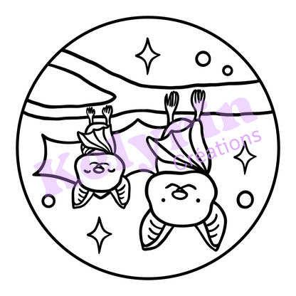 Page de coloriage - Deux chauve-souris mimis