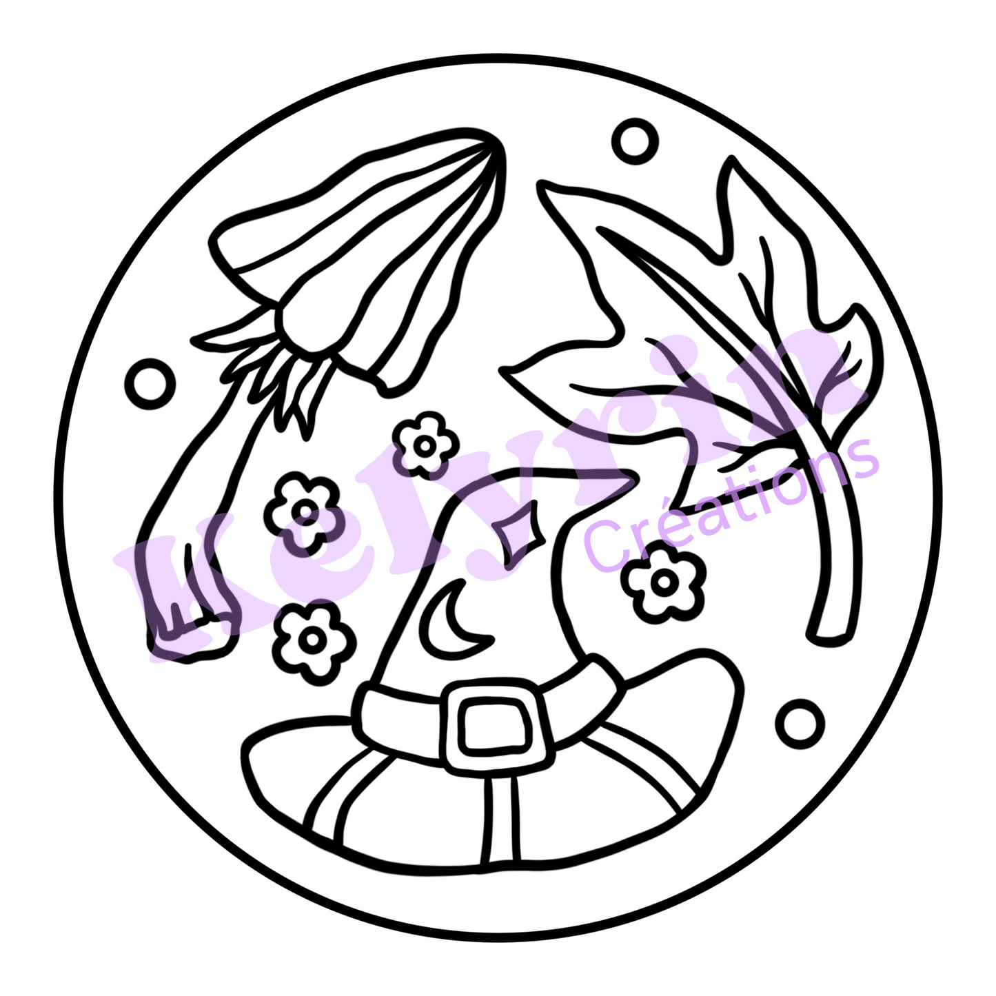 Page de coloriage - Chapeaux et champis