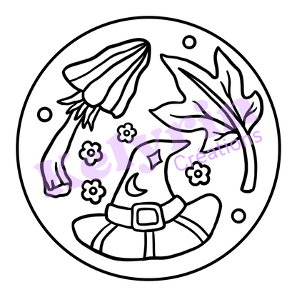 Page de coloriage - Chapeaux et champis