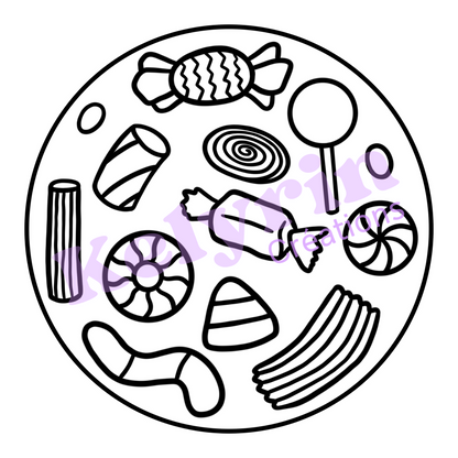 Page de coloriage - La collection de bonbons