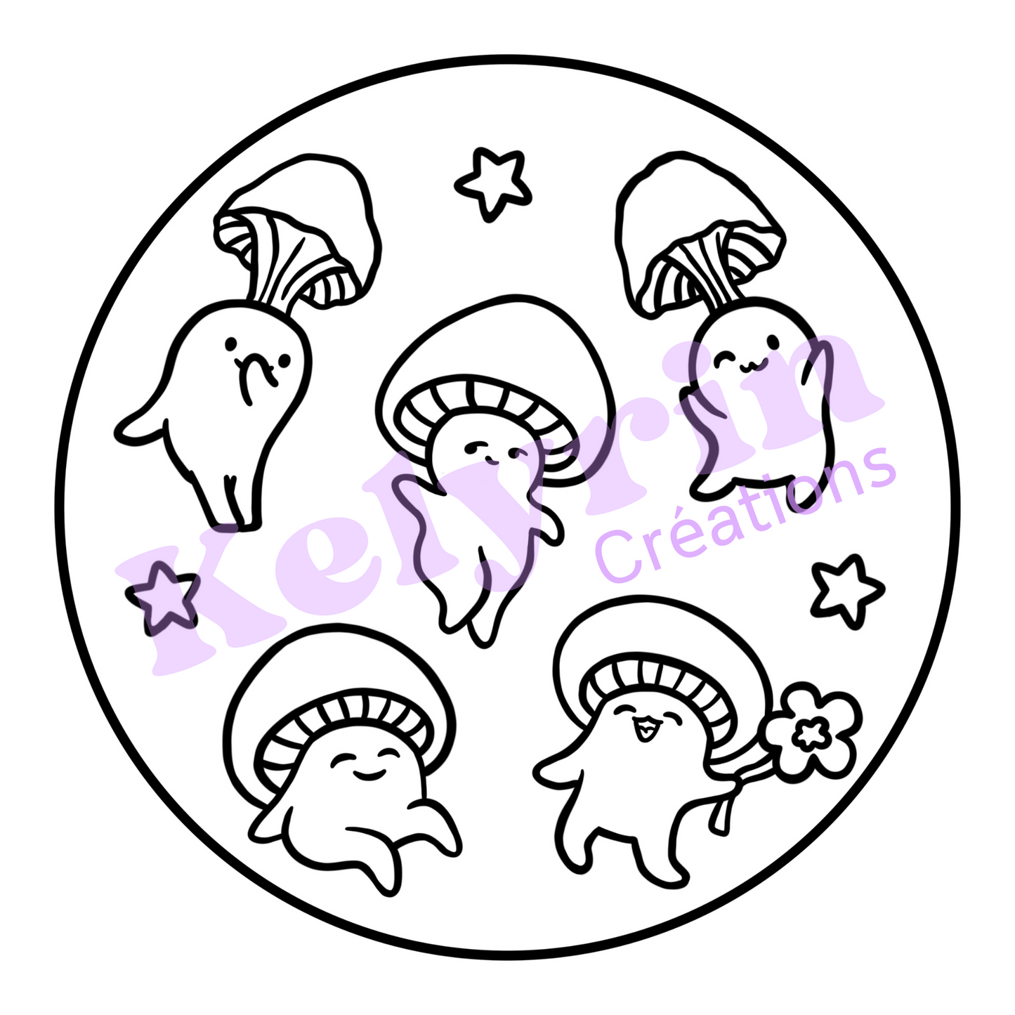 Page de coloriage - Champignons dansants