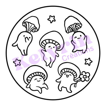 Page de coloriage - Champignons dansants