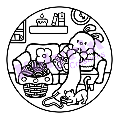 Page de coloriage - Plaid et pelottes