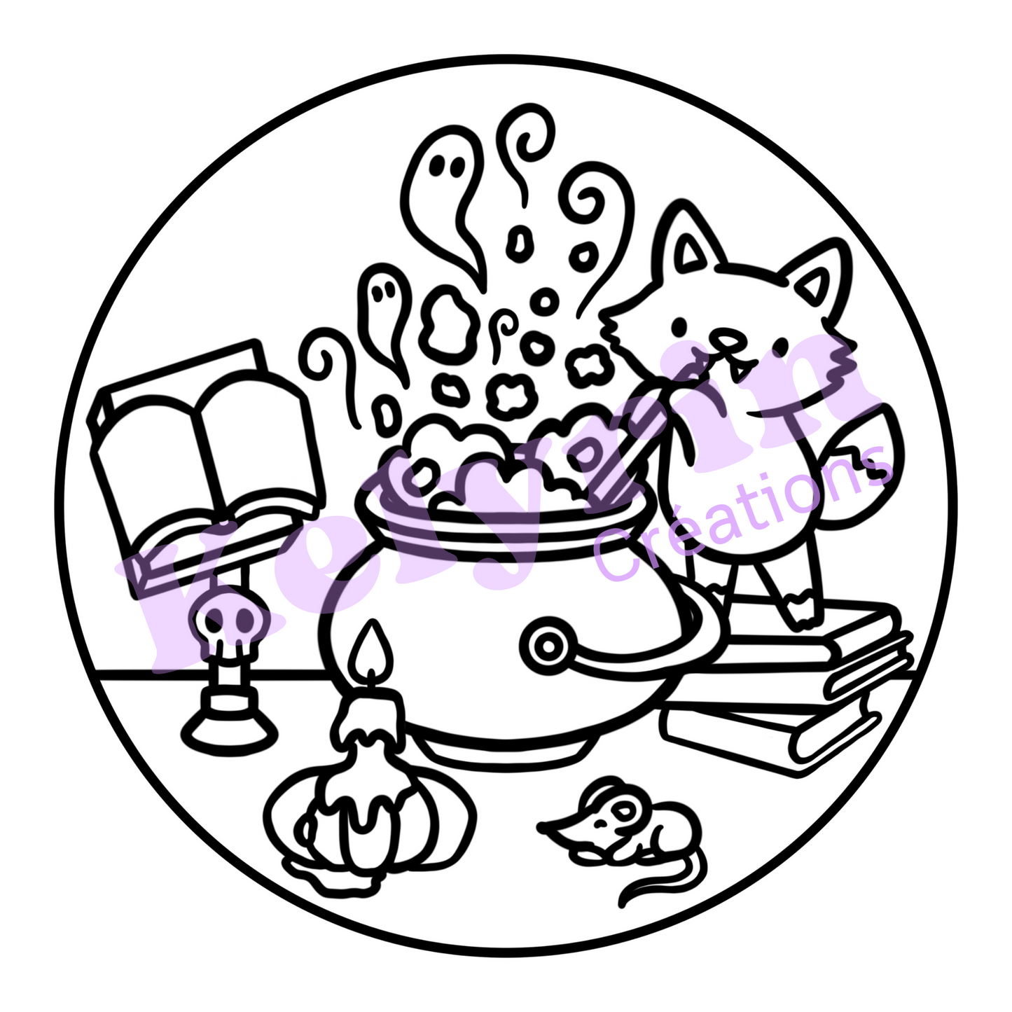 Page de coloriage - Potions en préparation