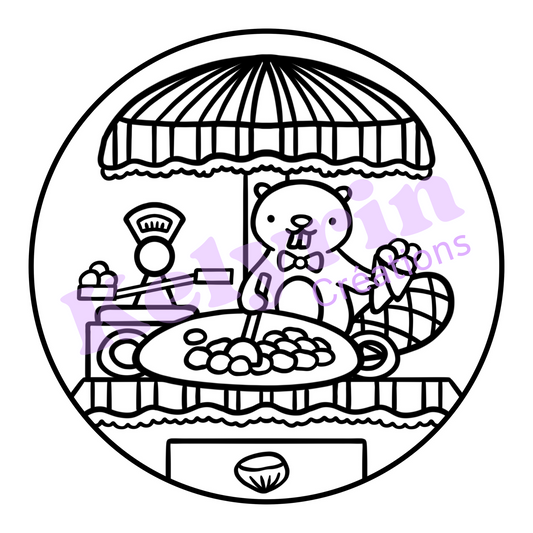 Page de coloriage - Marronds chauds !