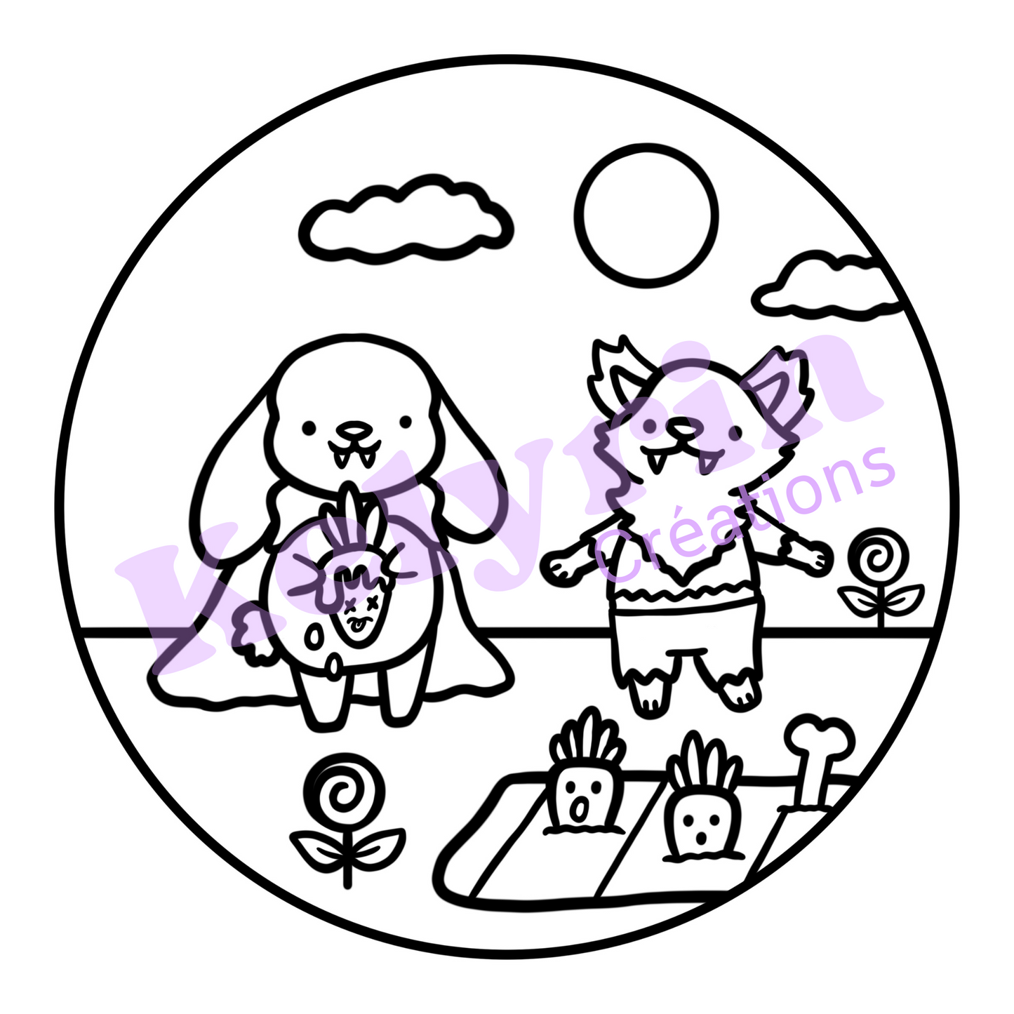 Page de coloriage - Au clair d'Halloween