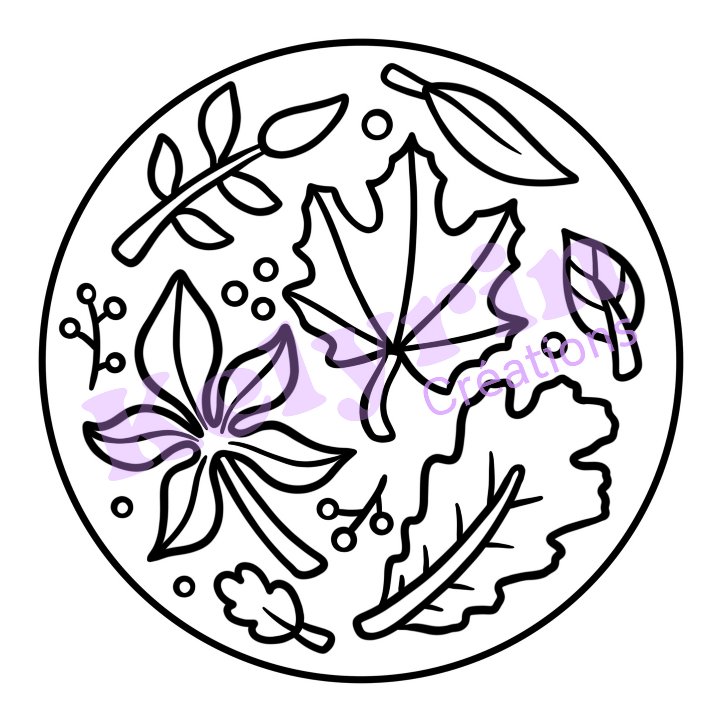 Page de coloriage - Feuilles d'automne