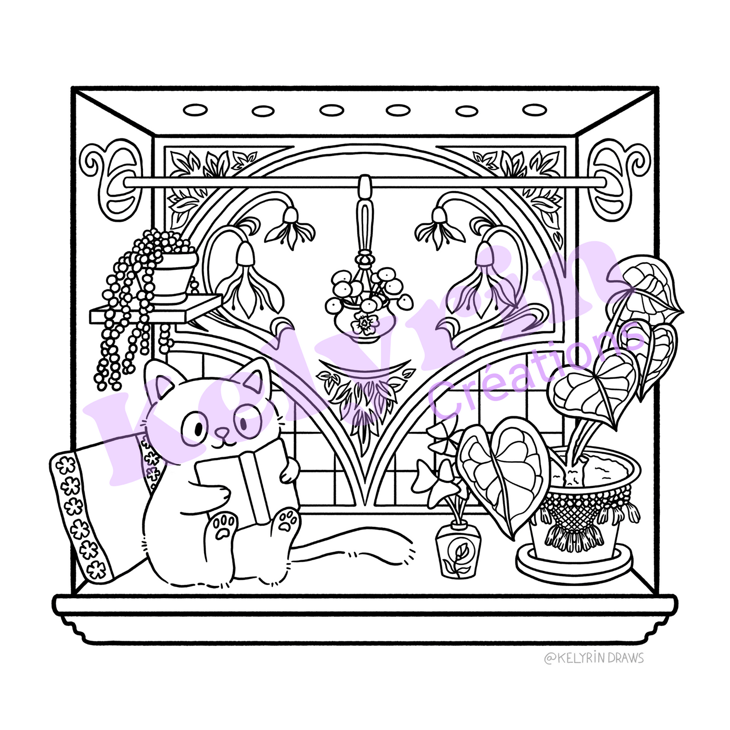 Page de coloriage - Plantes Art Nouveau