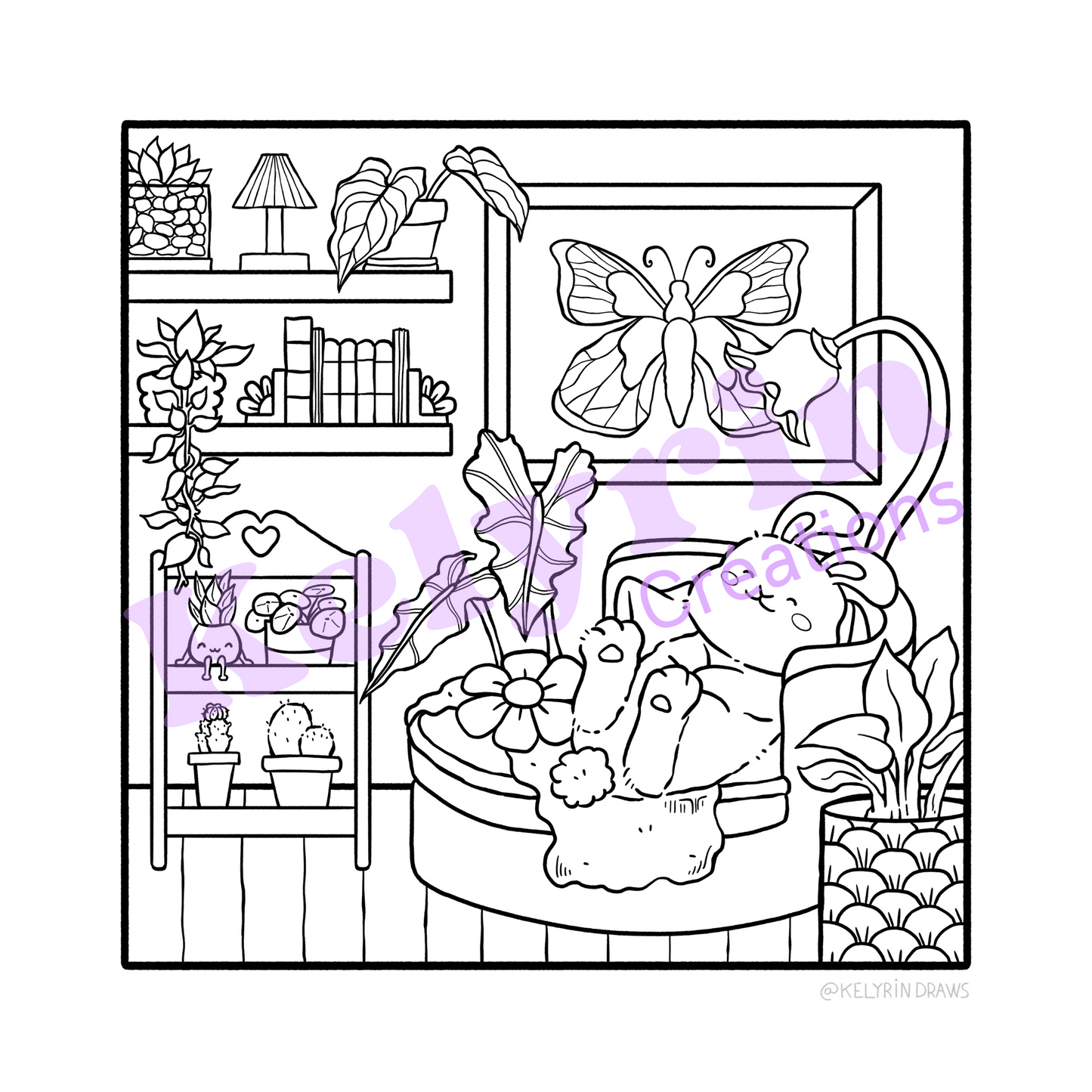 Page de coloriage - Cozy bunny