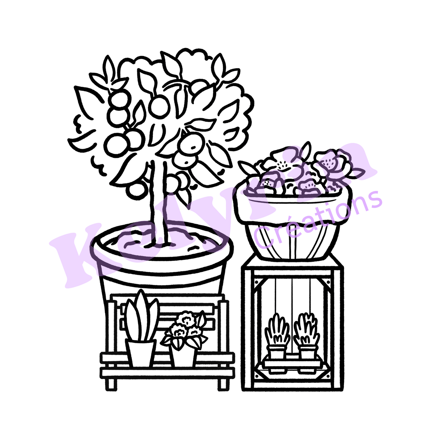 Page de coloriage - Composition fleuriste kumquat