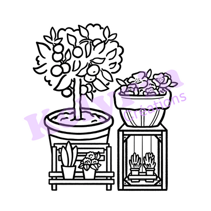 Page de coloriage - Composition fleuriste kumquat