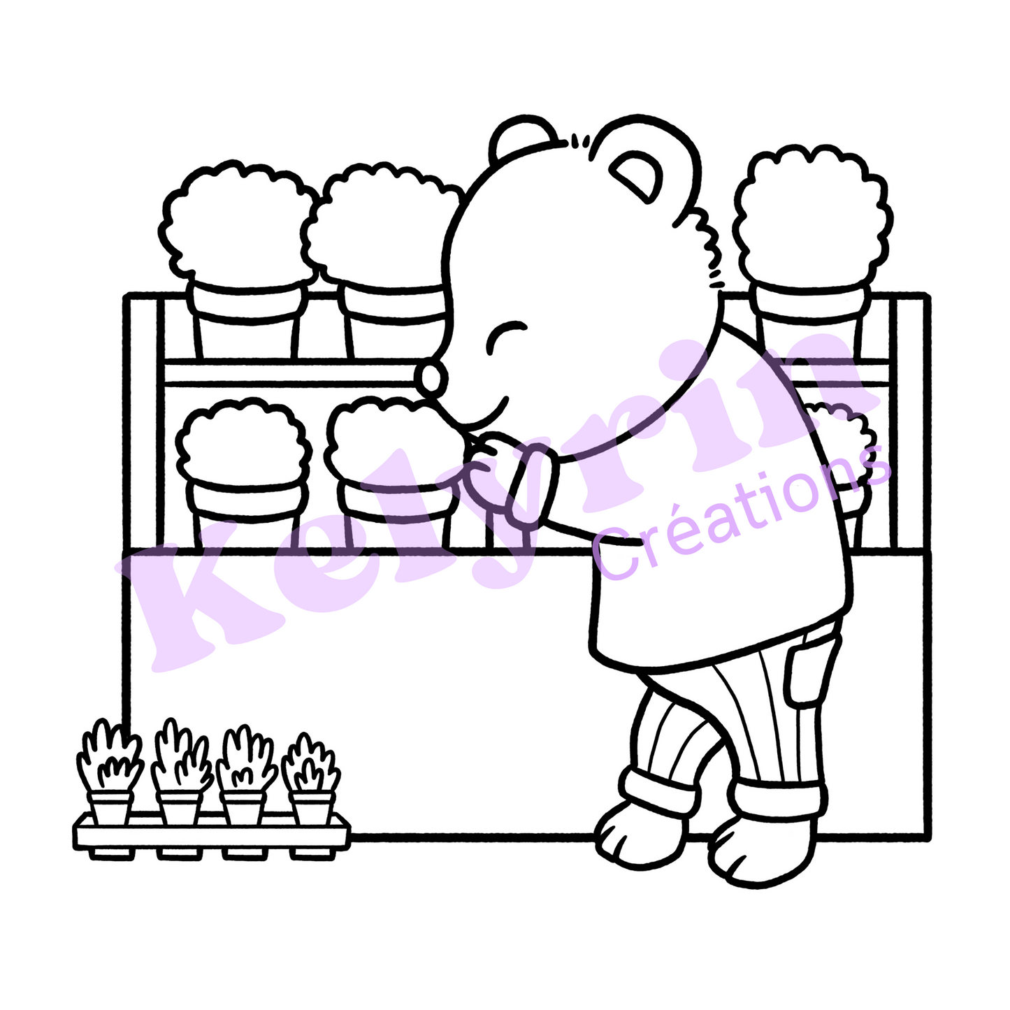 Page de coloriage - Sentir les fleurs