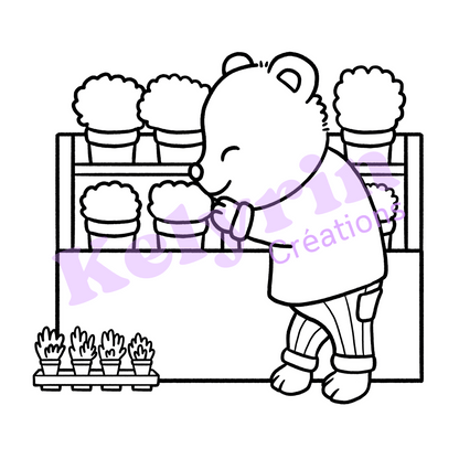 Page de coloriage - Sentir les fleurs