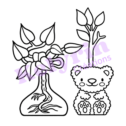Page de coloriage - Petits pots mignons