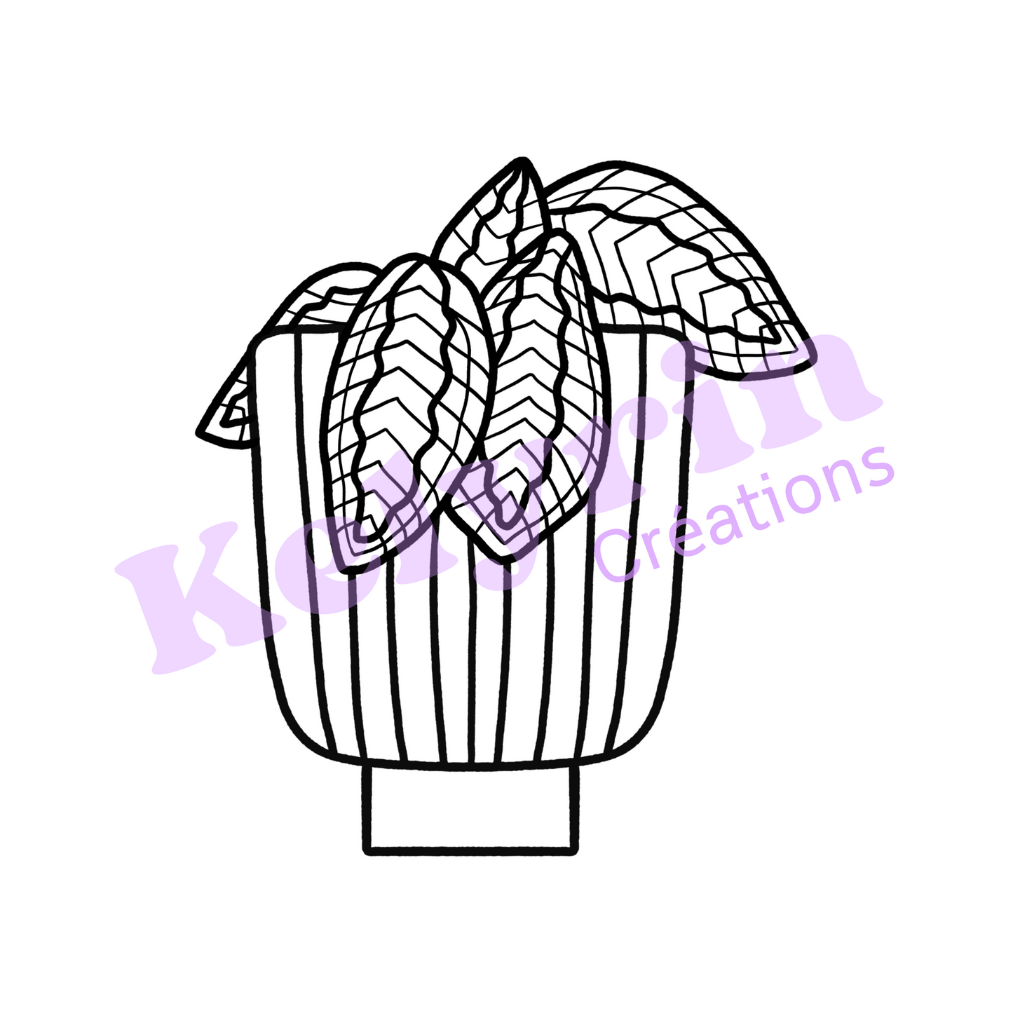 Page de coloriage - Maranta en pot