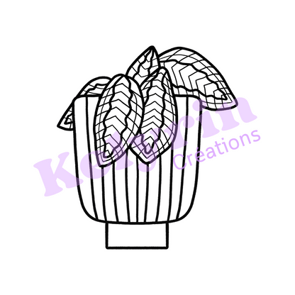 Page de coloriage - Maranta en pot