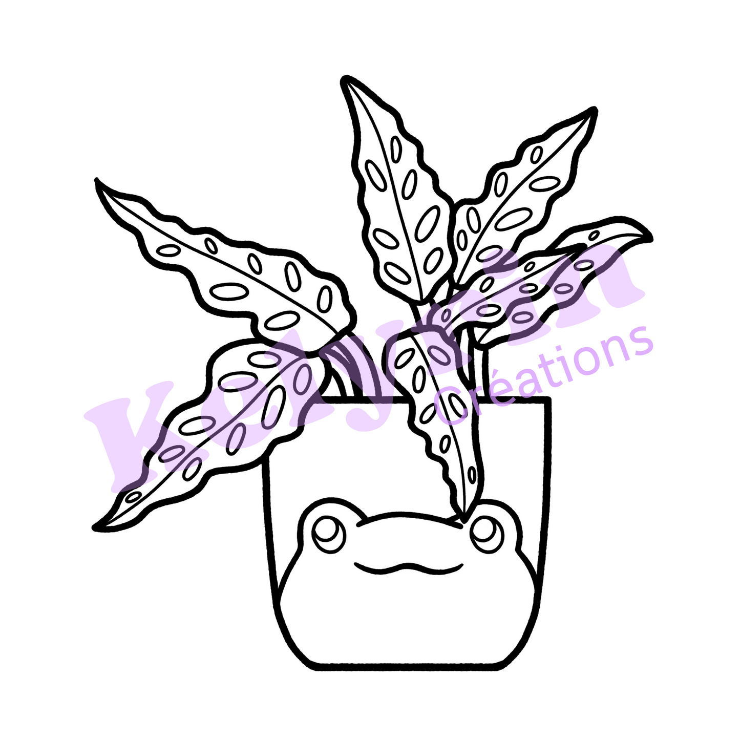 Page de coloriage - Pot grenouille goeppertia lancifolia