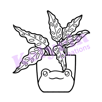 Page de coloriage - Pot grenouille goeppertia lancifolia