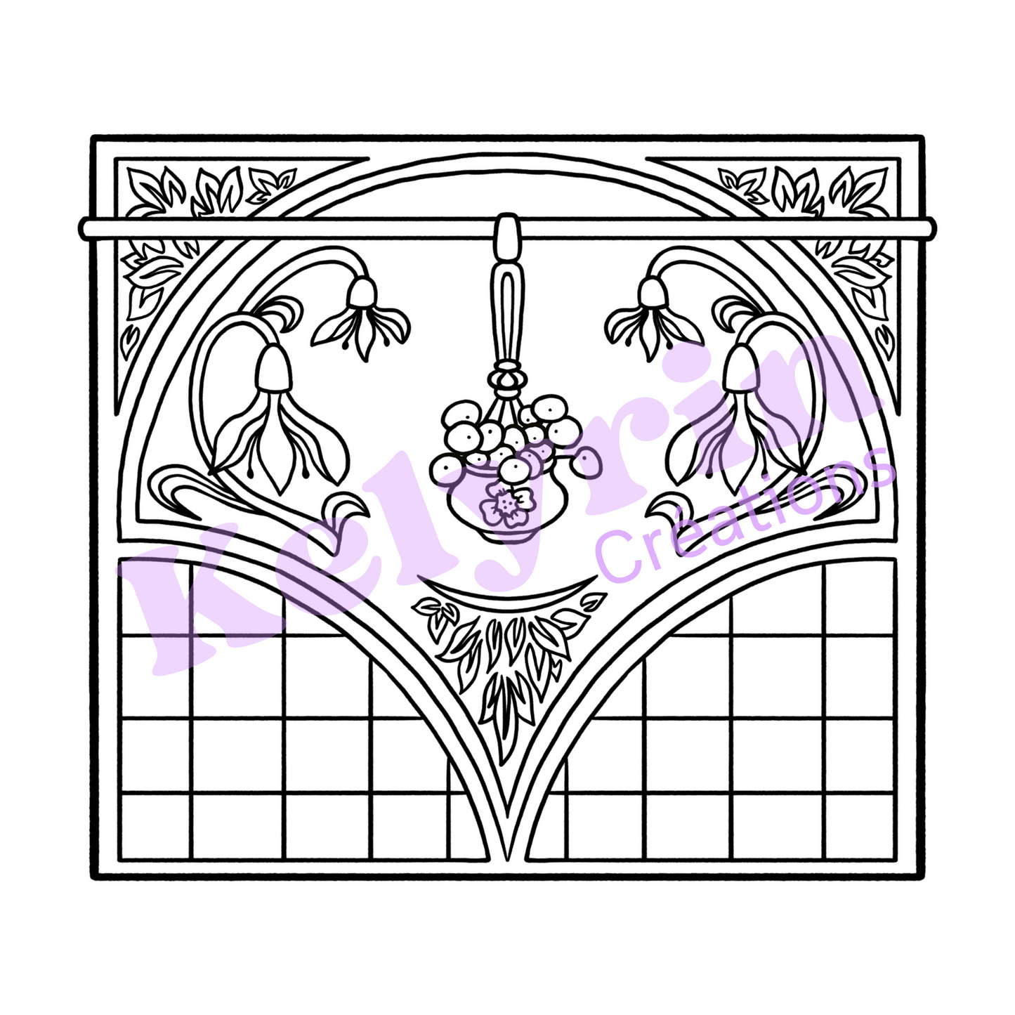 Page de coloriage - Fenêtre Art Nouveau