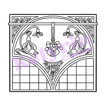 Page de coloriage - Fenêtre Art Nouveau