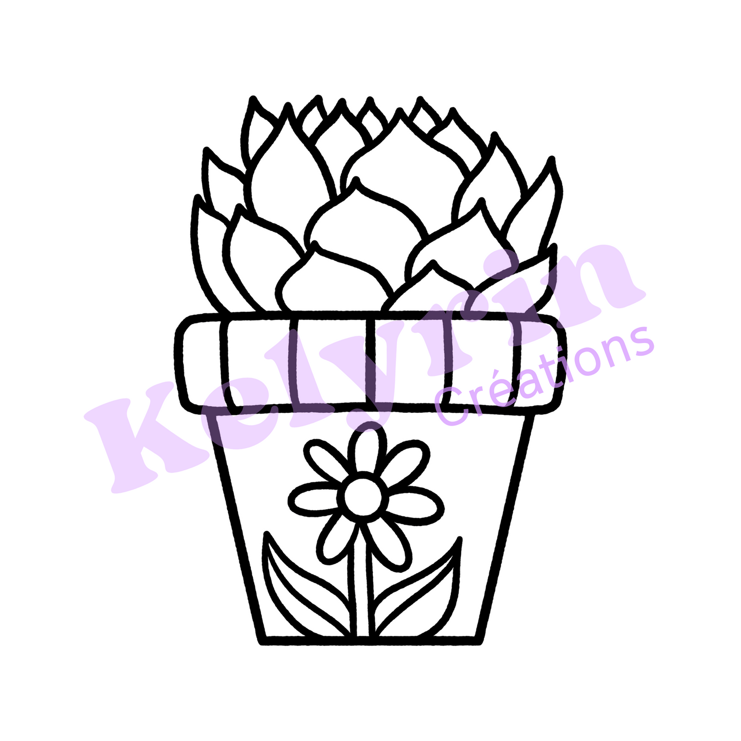 Page de coloriage - Pot de fleur