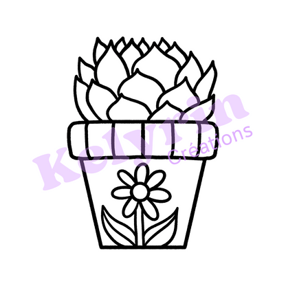 Page de coloriage - Pot de fleur