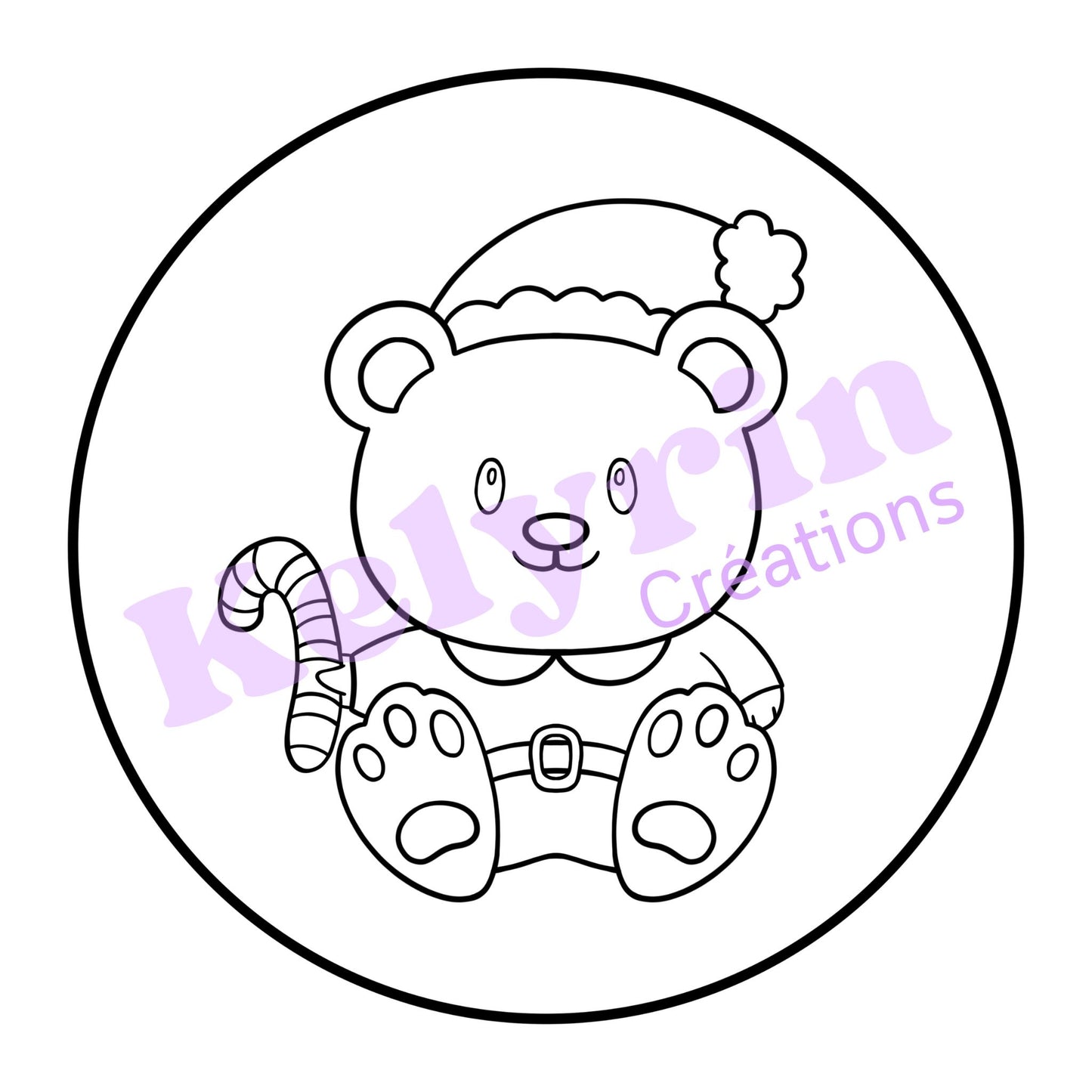 Page de coloriage - L'ours-Noël