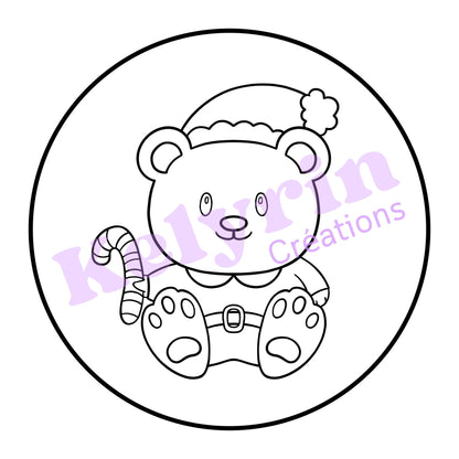 Page de coloriage - L'ours-Noël
