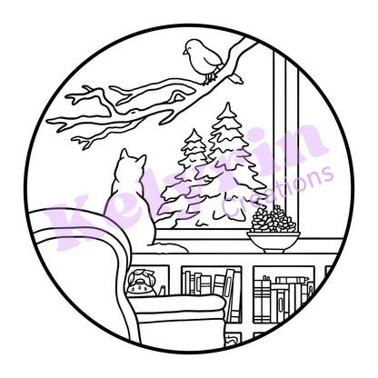 Page de coloriage - Le guetteur en intérieur