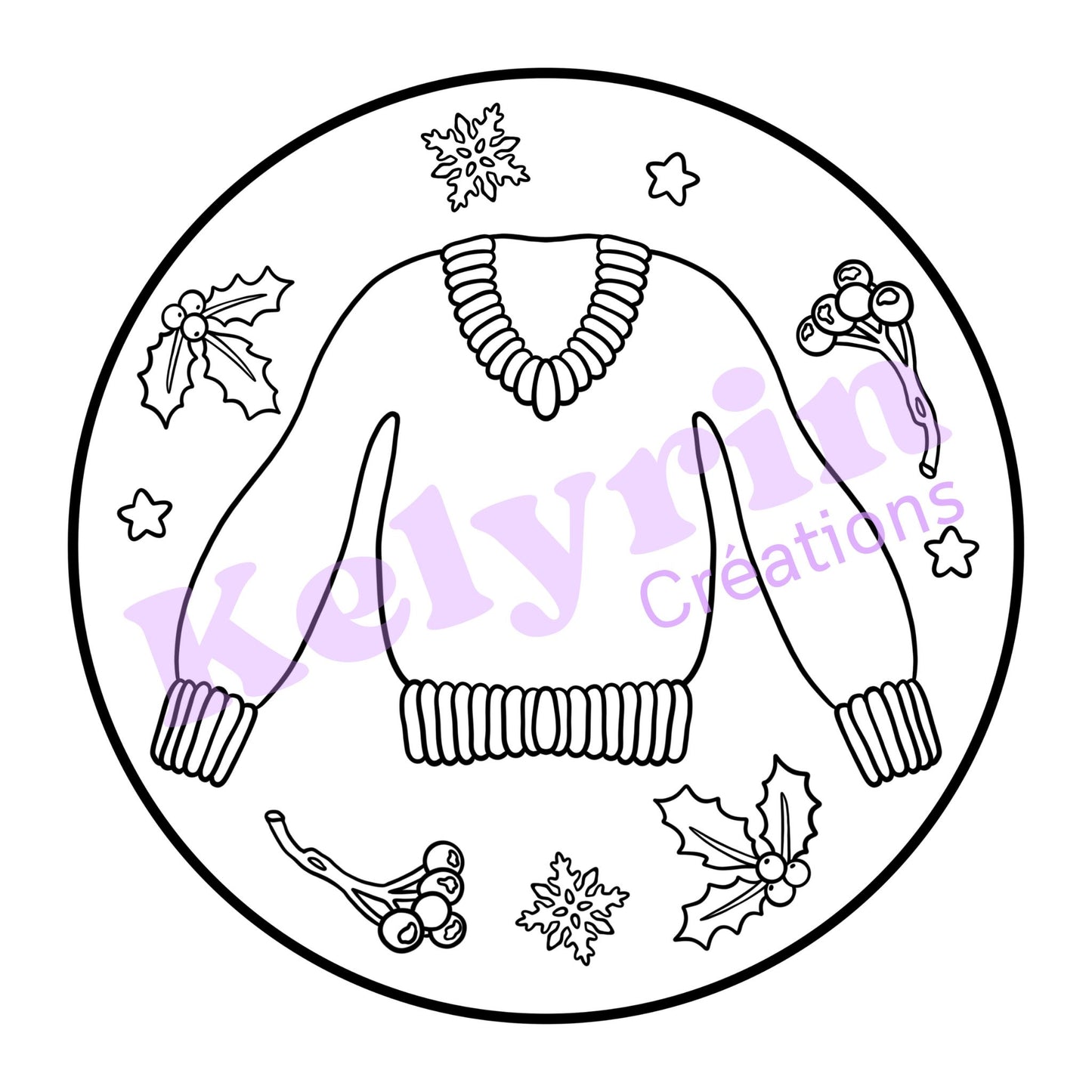 Page de coloriage - Un pull bien chaud