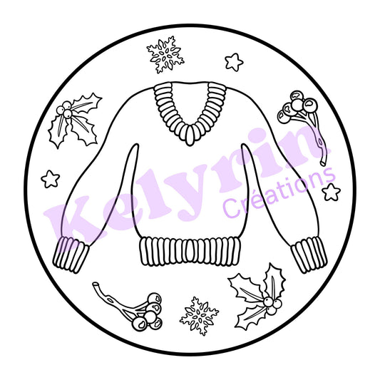 Page de coloriage - Un pull bien chaud