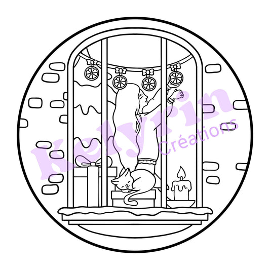 Page de coloriage - Comme un soir de décembre