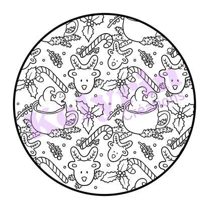 Page de coloriage - Papier cadeau festif