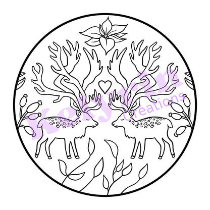 Page de coloriage - La valse des rennes