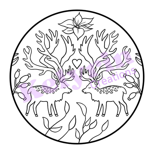 Page de coloriage - La valse des rennes