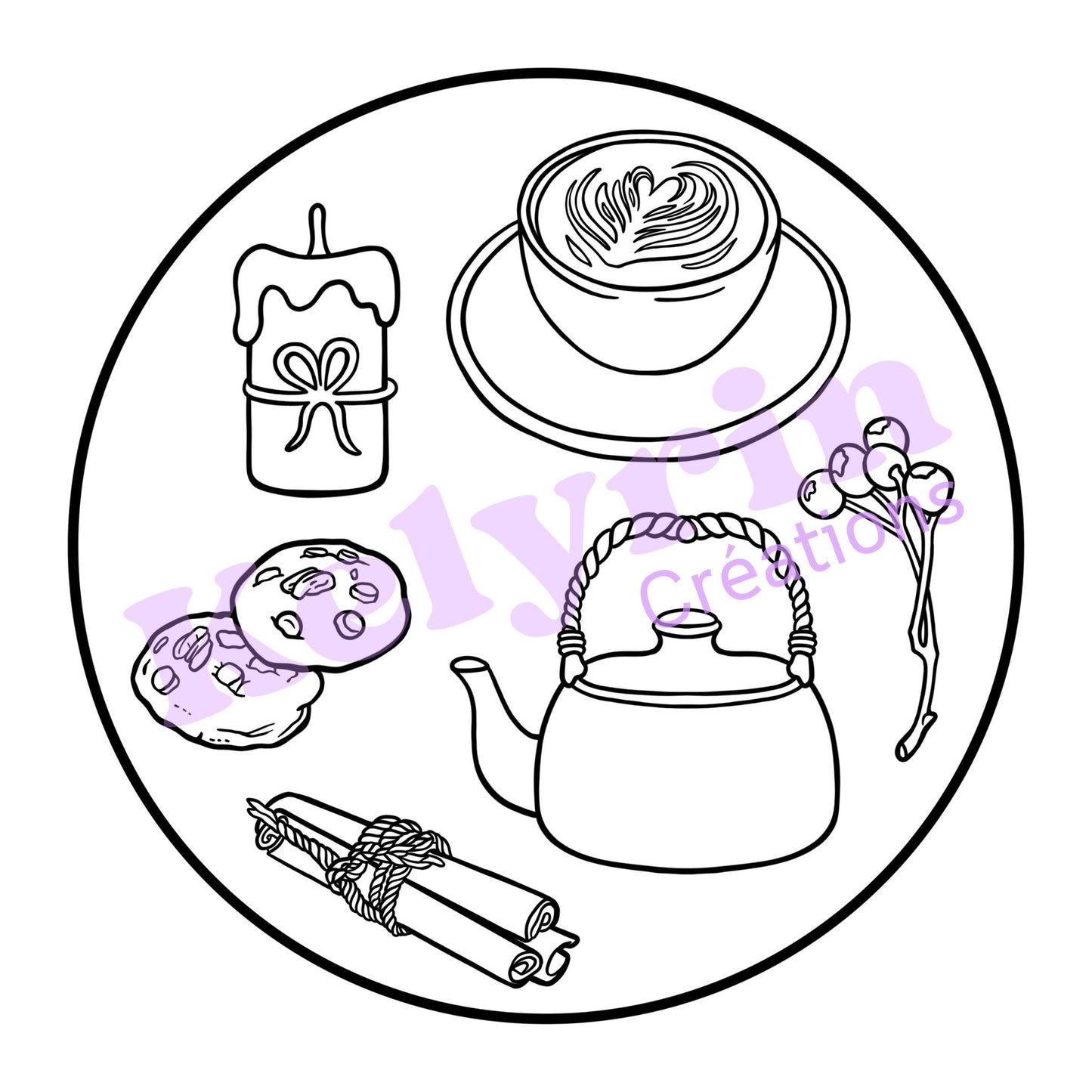 Page de coloriage - Goûter gourmand