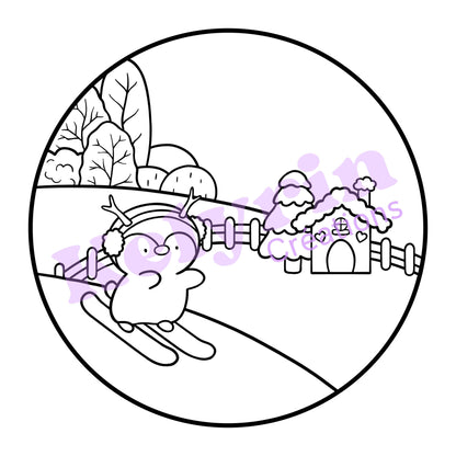 Page de coloriage - Petit pro d'la glisse