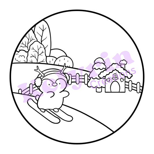 Page de coloriage - Petit pro d'la glisse